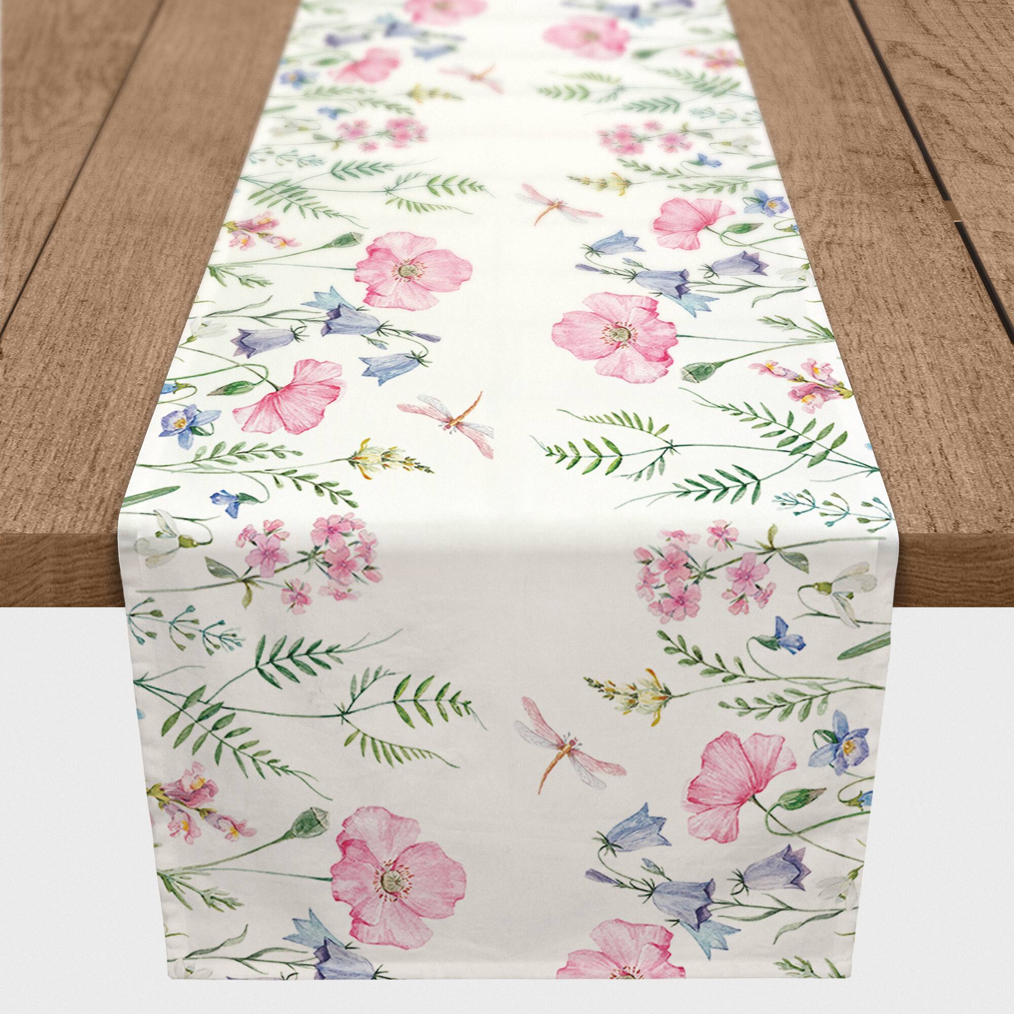 Growing Spring Florals Outdoor Table Runner